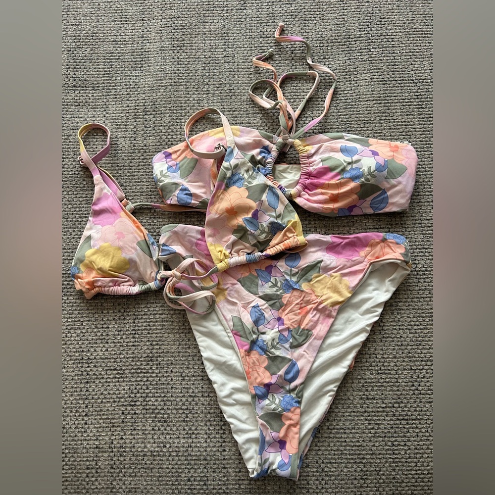 Dippin Daisy Zen Garden Bikini Set Size Small Amalfi & Cove Top Seashore Bottom - Picture 4 of 7